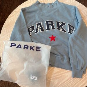 Parke Blue Mock Neck Sweater with Star